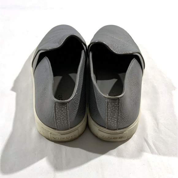 Vince Pewter Color Grey Grain Leather Slip On Sneakers Shoes Women's 8.5 M - Picture 7 of 12